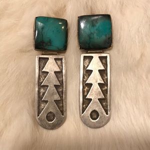 Vintage Sterling Silver & Turquoise Earrings
